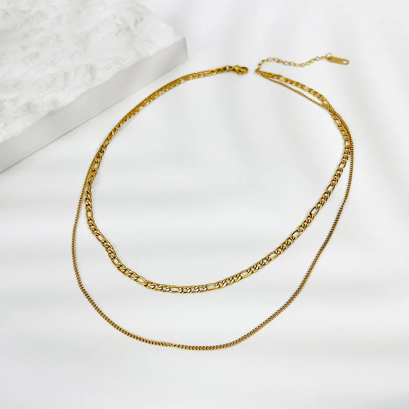 Fashion Simple Personality Double Chain Simple Necklace
