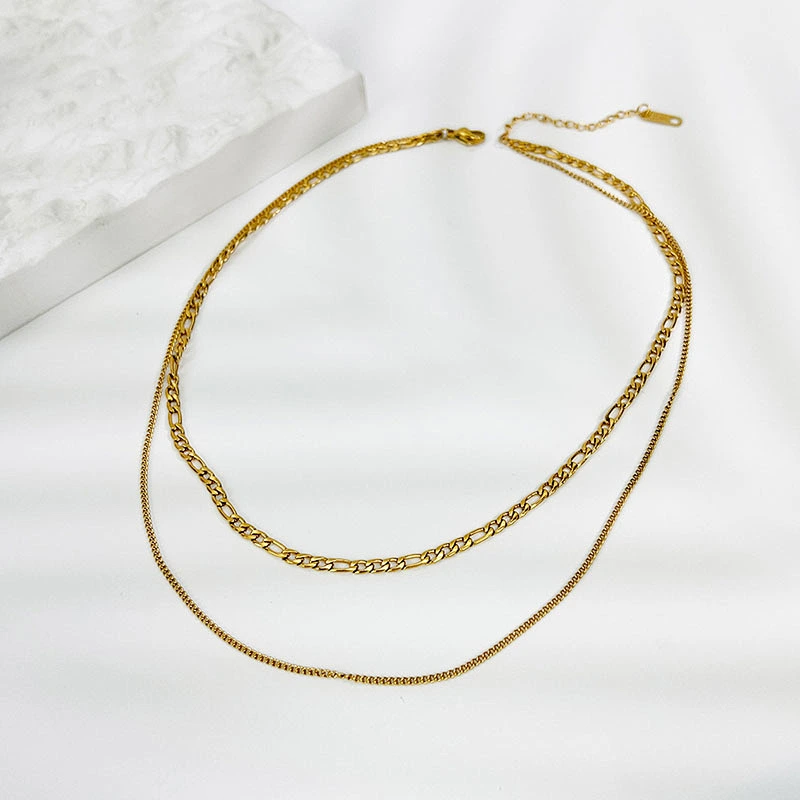 Fashion Simple Personality Double Chain Simple Necklace