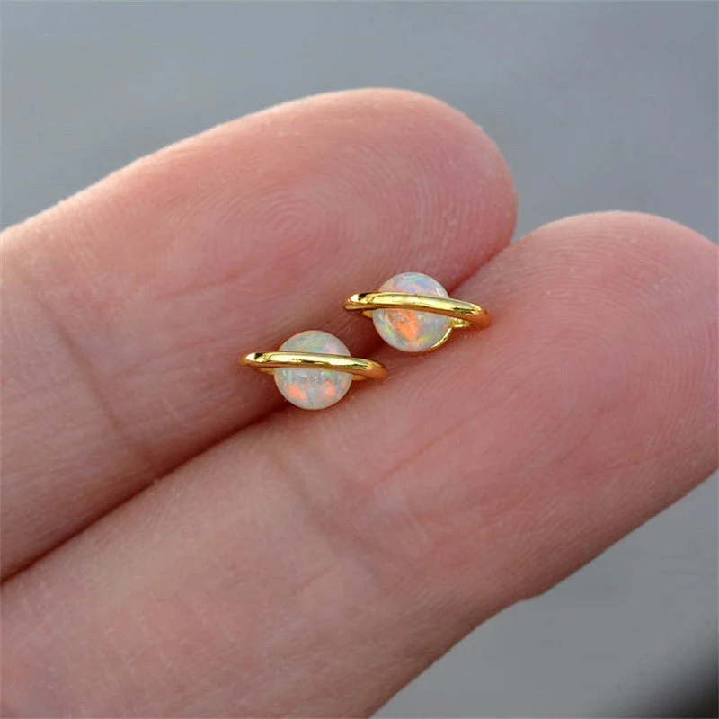 Imitation Opal Planet Earrings Trendy Jewelry Accessories