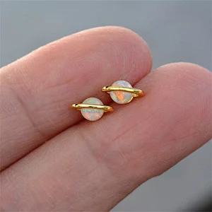 Imitation Opal Planet Earrings Trendy Jewelry Accessories