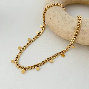 Small Wafer Pendant Necklace Simple Style Necklace Women