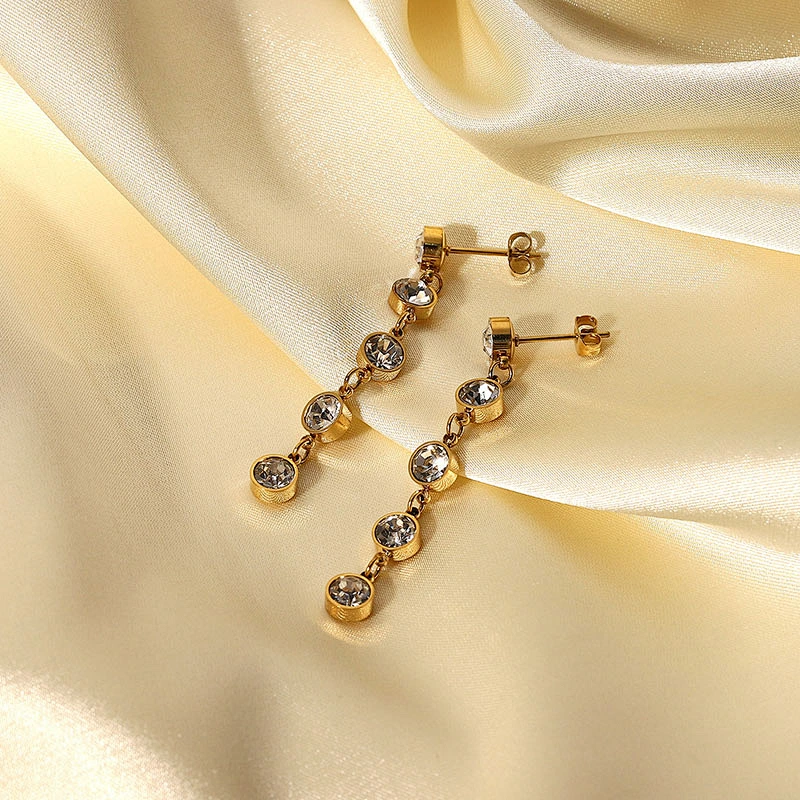 Fashion Zircon Drop Earrings Tassel Earrings
