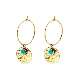 Stainless Steel Earrings Icon Shape Inlaid Turquoise Jewelry