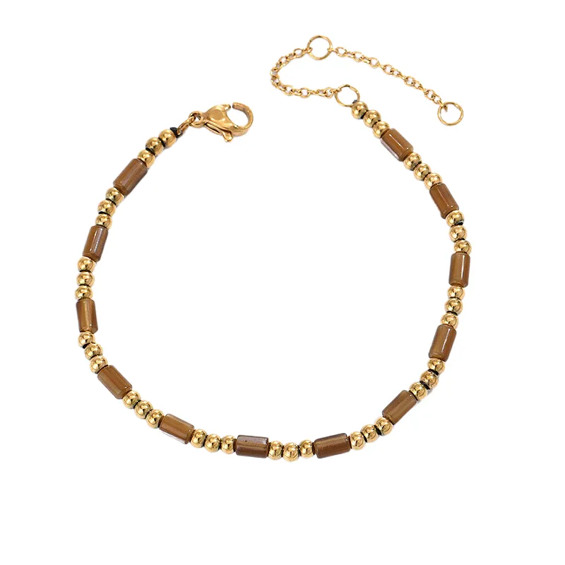 Stainless Steel Handmade Natural Stone Bracelet