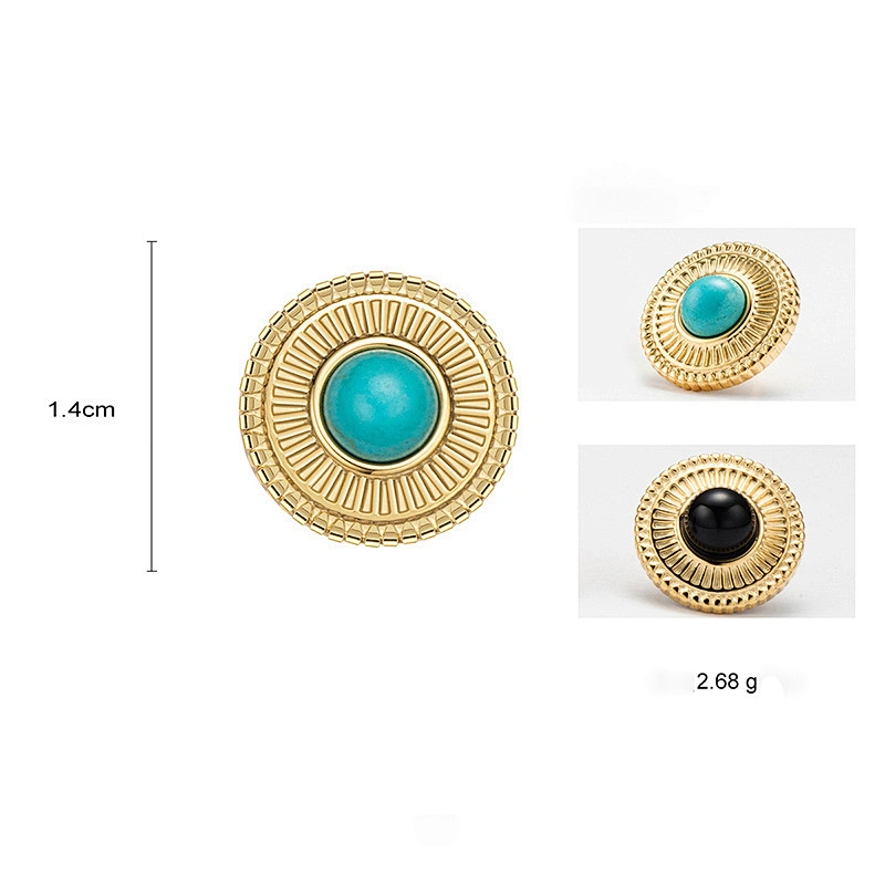 Vintage Earrings Stainless Steel Natural Stone Earrings Factory