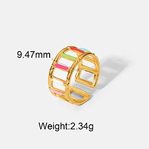 New Stainless Steel Rings Women Fashion Colorful Rings Ring Set