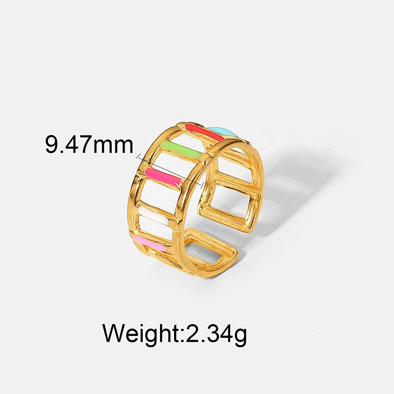 New Stainless Steel Rings Women Fashion Colorful Rings Ring Set