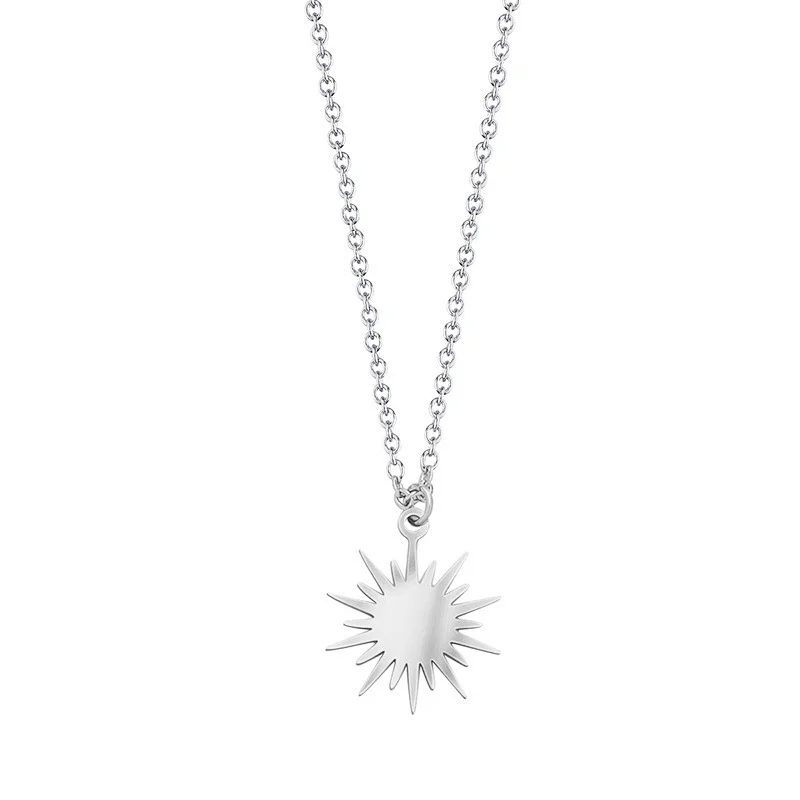 Stainless Steel Simple Chain Necklace Irregular Pendants