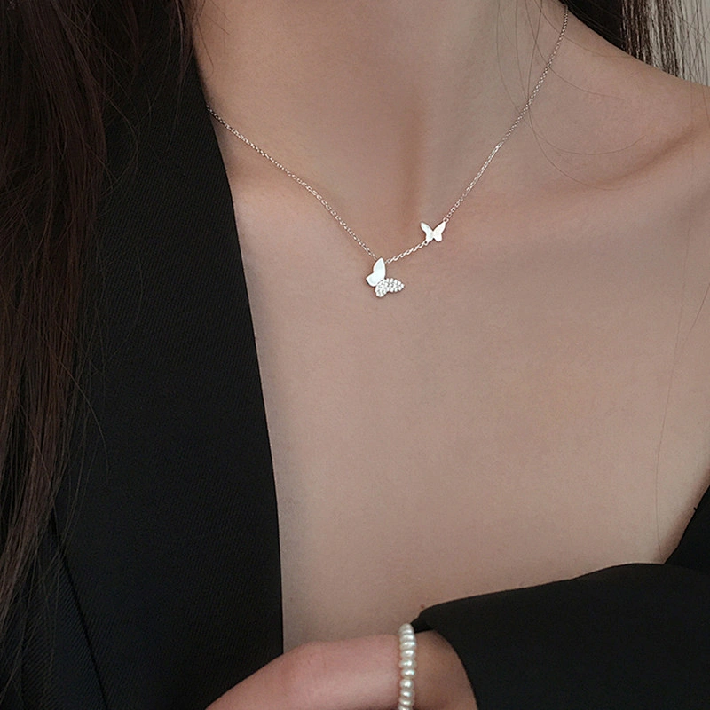New Brass Chain Necklace Copper Plated Butterfly Chain Necklace