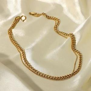 Gold Plated Cuban Chain Necklace Stainless Steel Necklace