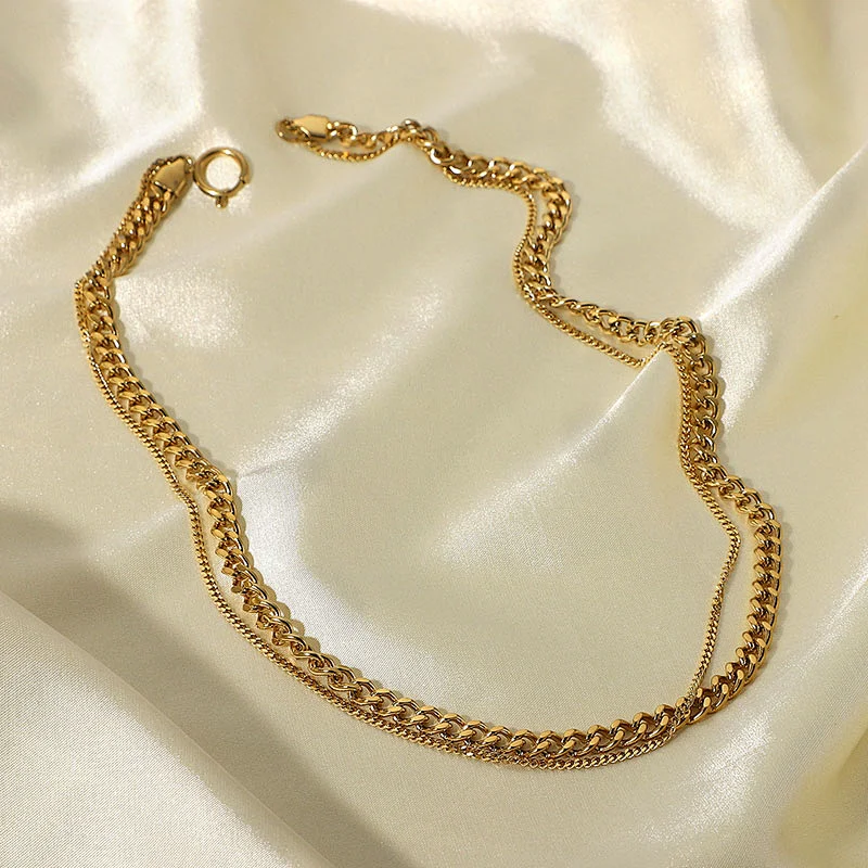 Gold Plated Cuban Chain Necklace Stainless Steel Necklace