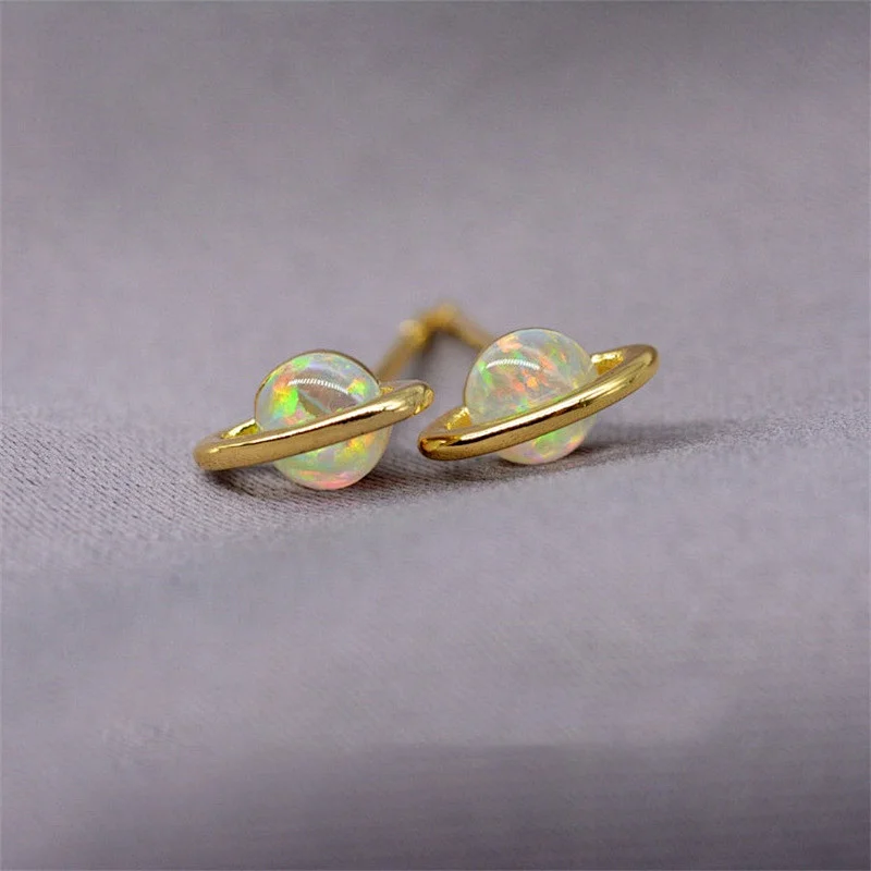 Imitation Opal Planet Earrings Trendy Jewelry Accessories