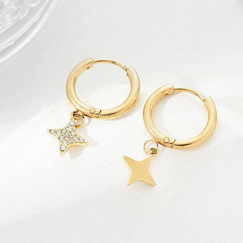 Stainless Steel Zircon Earrings Simple Steel Earrings Factory
