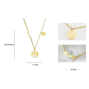 Korean Titanium Steel Necklace Fashion Letter Necklace