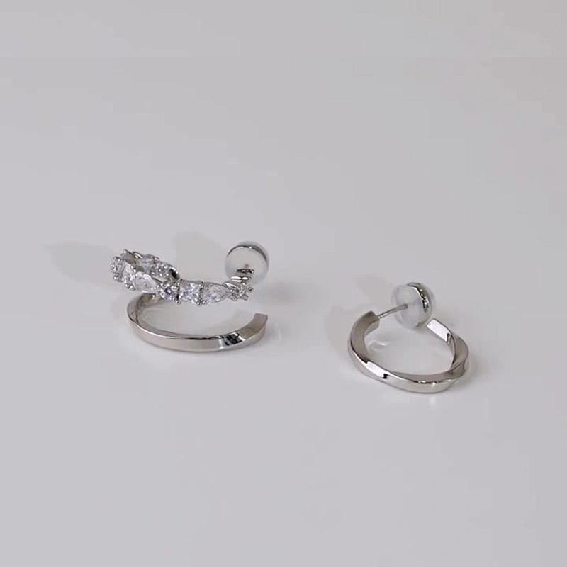 Brass Earring Zircon Laided Jewelry Ear Clip