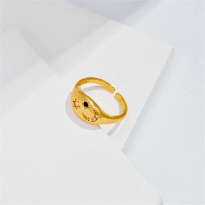 New Rings Star Moon Rings Zircon Open Rings