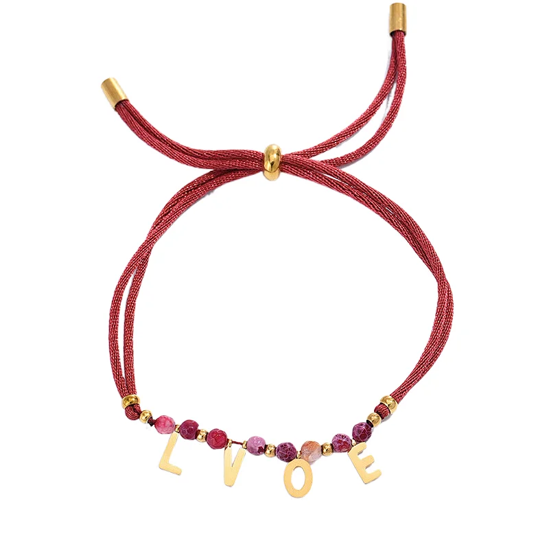 Simple Letter LOVE Handmade Rope Bracelet Couple Bracelet