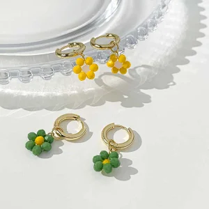 Fashion Little Daisy Copper Earrings Lovely Jewelry