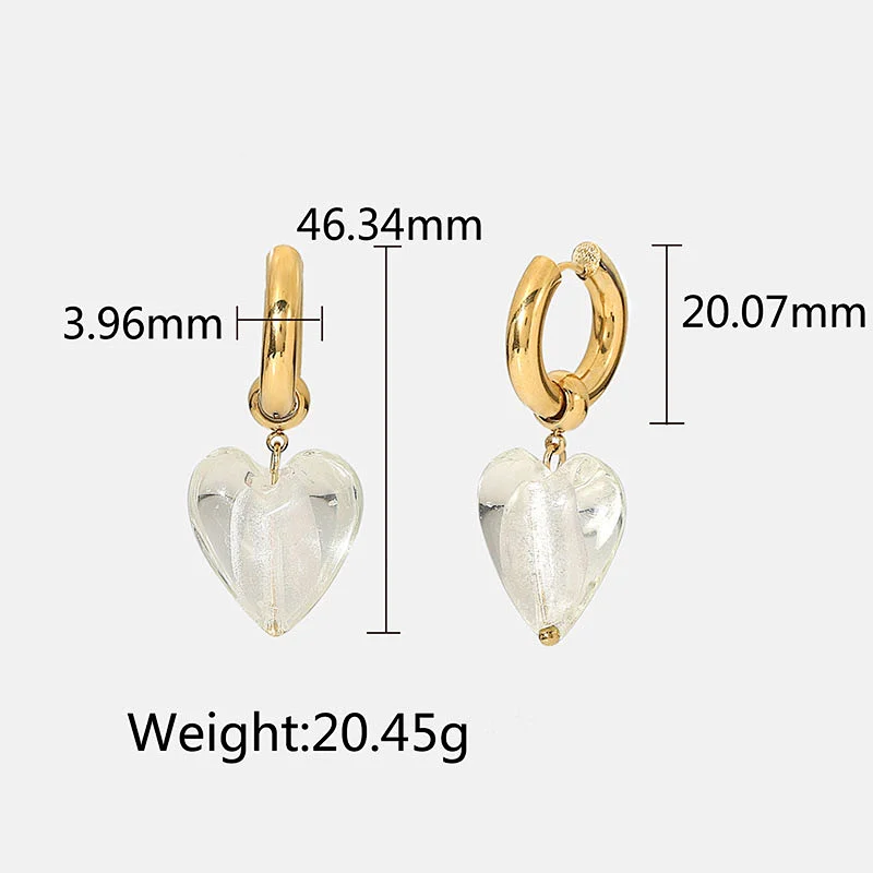 Retro Fashion Gold Hoop Earrings New Heart Stud Earrings