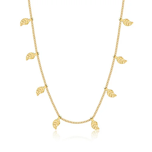 Leaf Pendant Necklace Women Stainless Steel Necklace Wholesale