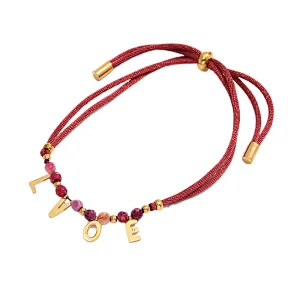 Simple Letter LOVE Handmade Rope Bracelet Couple Bracelet