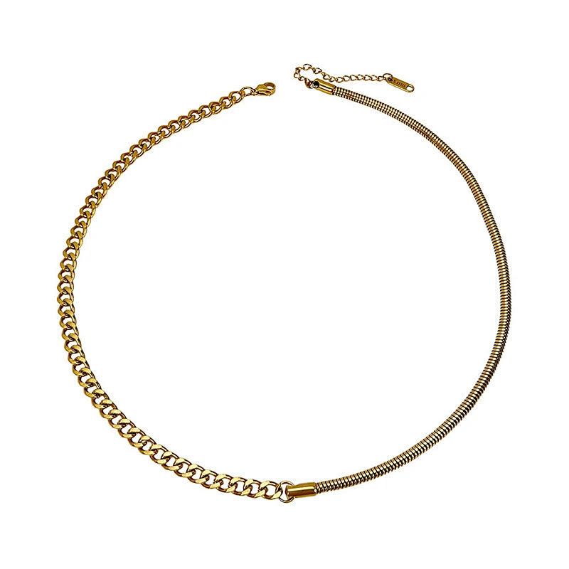 New 18K Titanium Steel Necklace Snake Bone Chain Necklace