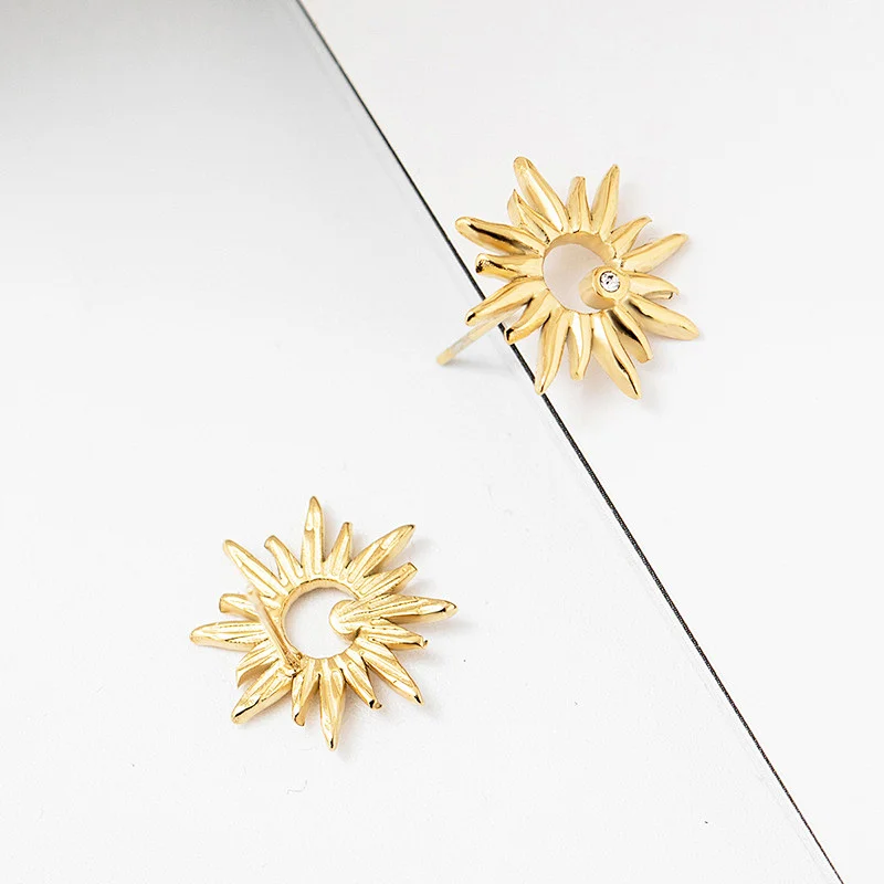 Sunflower Stud Earrings Titanium Steel Earrings Wholesale