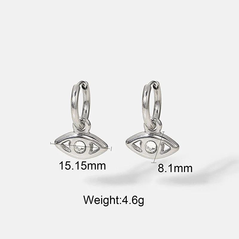 Stainless Steel Earrings Jewelry Cubic Zirconia Eye Earrings