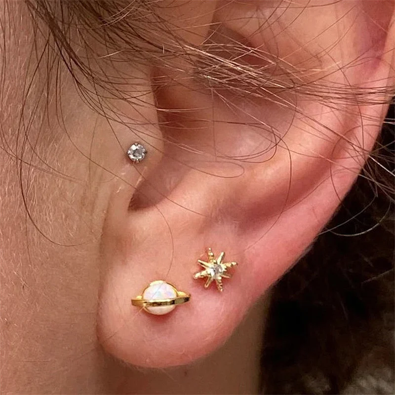 Imitation Opal Planet Earrings Trendy Jewelry Accessories