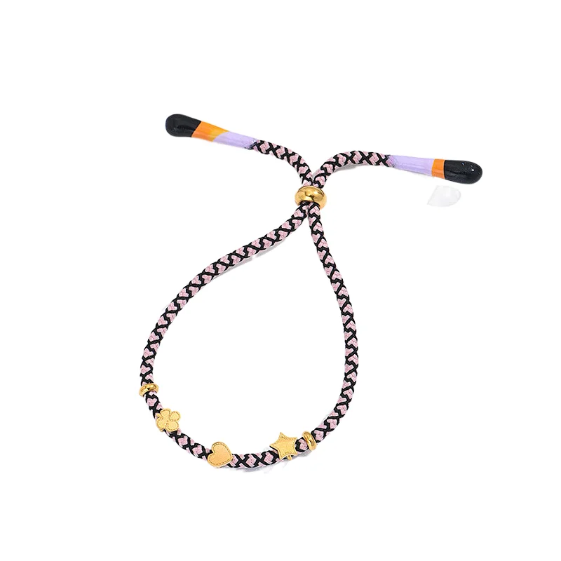 Bohemian Colorful Braided Stars Fluorescent Heart Bracelet