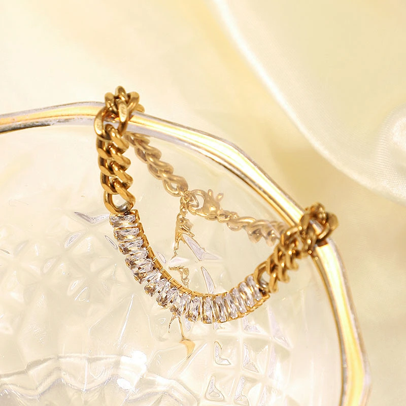 Bracelet Stainless Steel Zircon Inlaid Anklet Jewelry