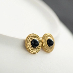 Vintage Earrings Stainless Steel Natural Stone Earrings Factory