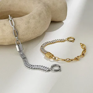 Popular Chain Design OT Buckle Inlaid Zircon Bracelet