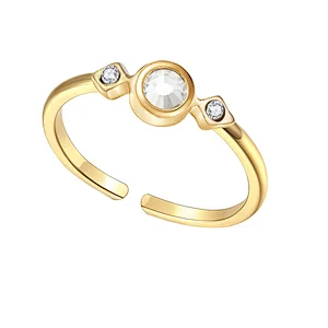 Luxury Design Diamond Titanium Steel Rings Womens Jewelry