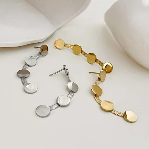 Stainless Steel Round Accessory Snake Chain Earrings