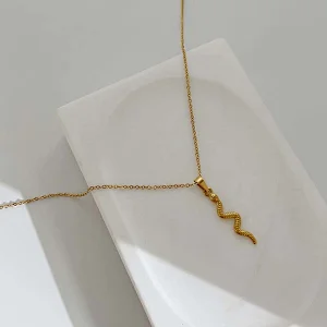 Stainless Steel 18K Snakelike Simple Fashion Necklace