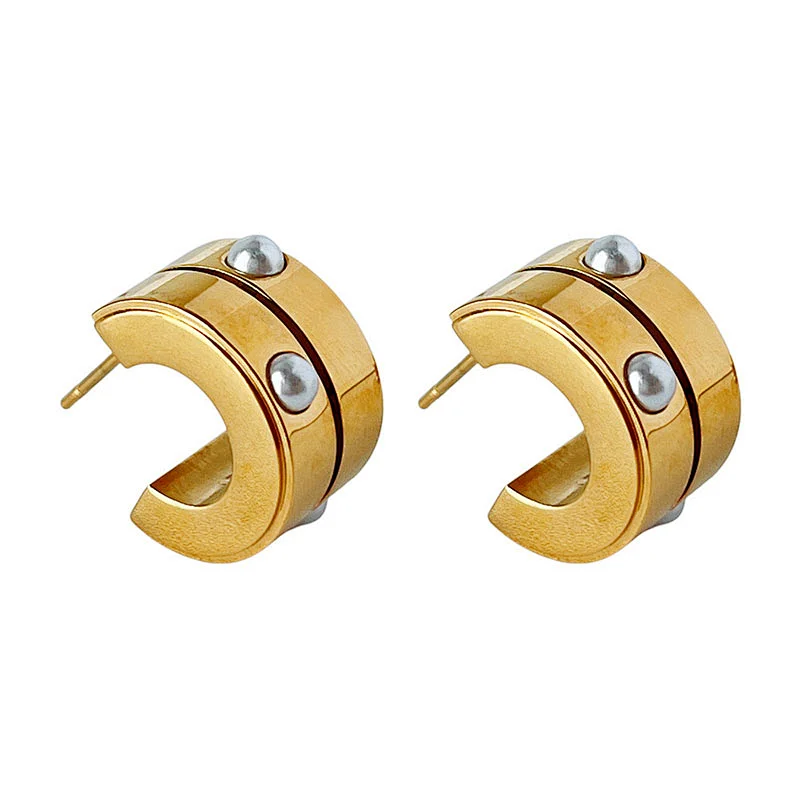 Stainless Steel Simple New Diamond Earrings