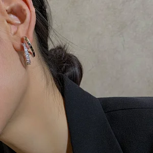 Brass Earring Zircon Laided Jewelry Ear Clip