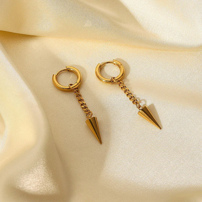 Fashion Titanium Steel Stud Earrings Pendant Earrings