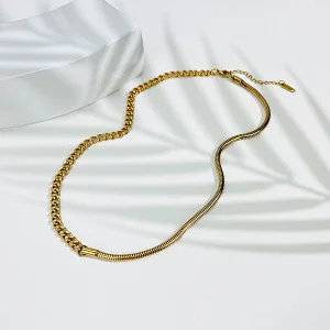 New 18K Titanium Steel Necklace Snake Bone Chain Necklace