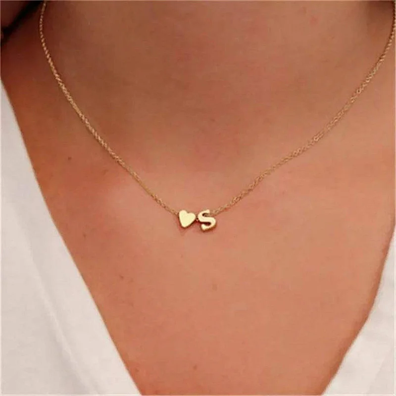 Fashion Letter Necklace Heart Necklace