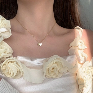 New Brass Chain Necklace Copper Plated Butterfly Chain Necklace