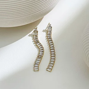 Long Chain Tassel Fashion Zircon Earrings Ladies