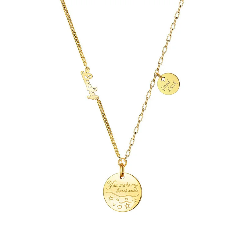 Korean Titanium Steel Necklace Fashion Letter Necklace
