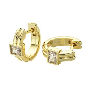 Rock Style Zircon Earrings Copper Plated Hoop Earrings