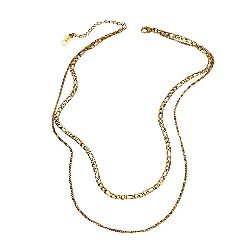 Fashion Simple Personality Double Chain Simple Necklace