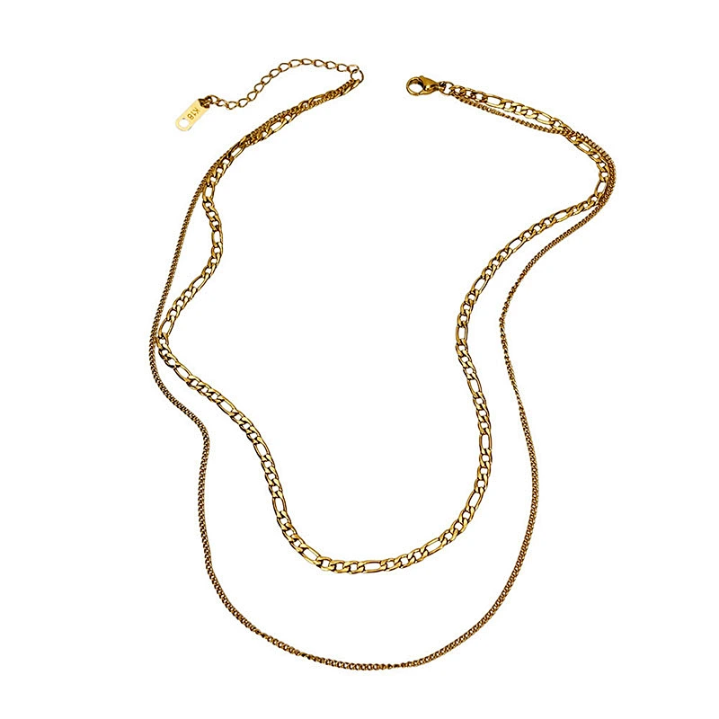 Fashion Simple Personality Double Chain Simple Necklace