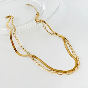 Personality Double Chain Simple Snake Bone Chain Necklace