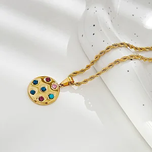 New Zircon Titanium Steel Vintage Necklace Women