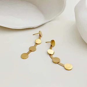 Stainless Steel Round Accessory Snake Chain Earrings